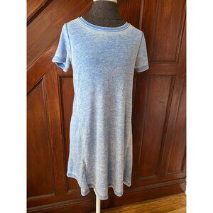 Jane & Delancey XS Blue Ribbed Knit T-Shirt Dress